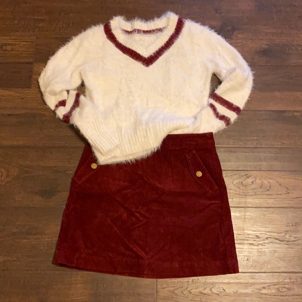 Copper Key skirt and sweater combo